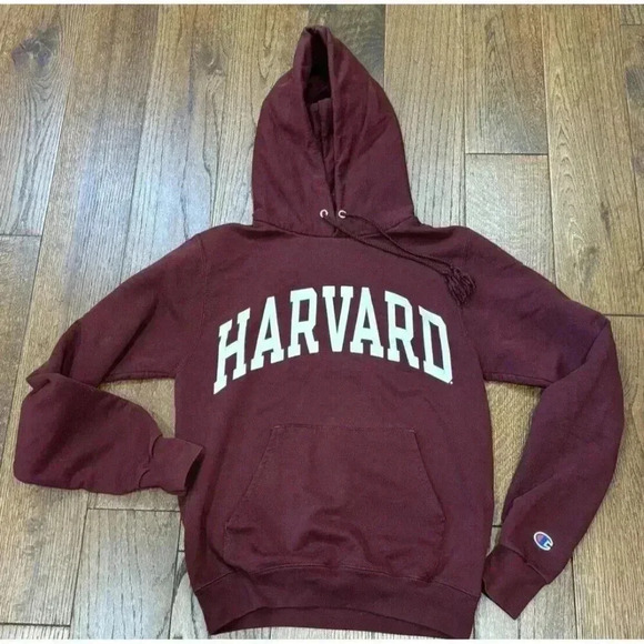 Champion Tops - Harvard University Champion Hoodie Women's XS Maroon Boston Crimson Vintage
